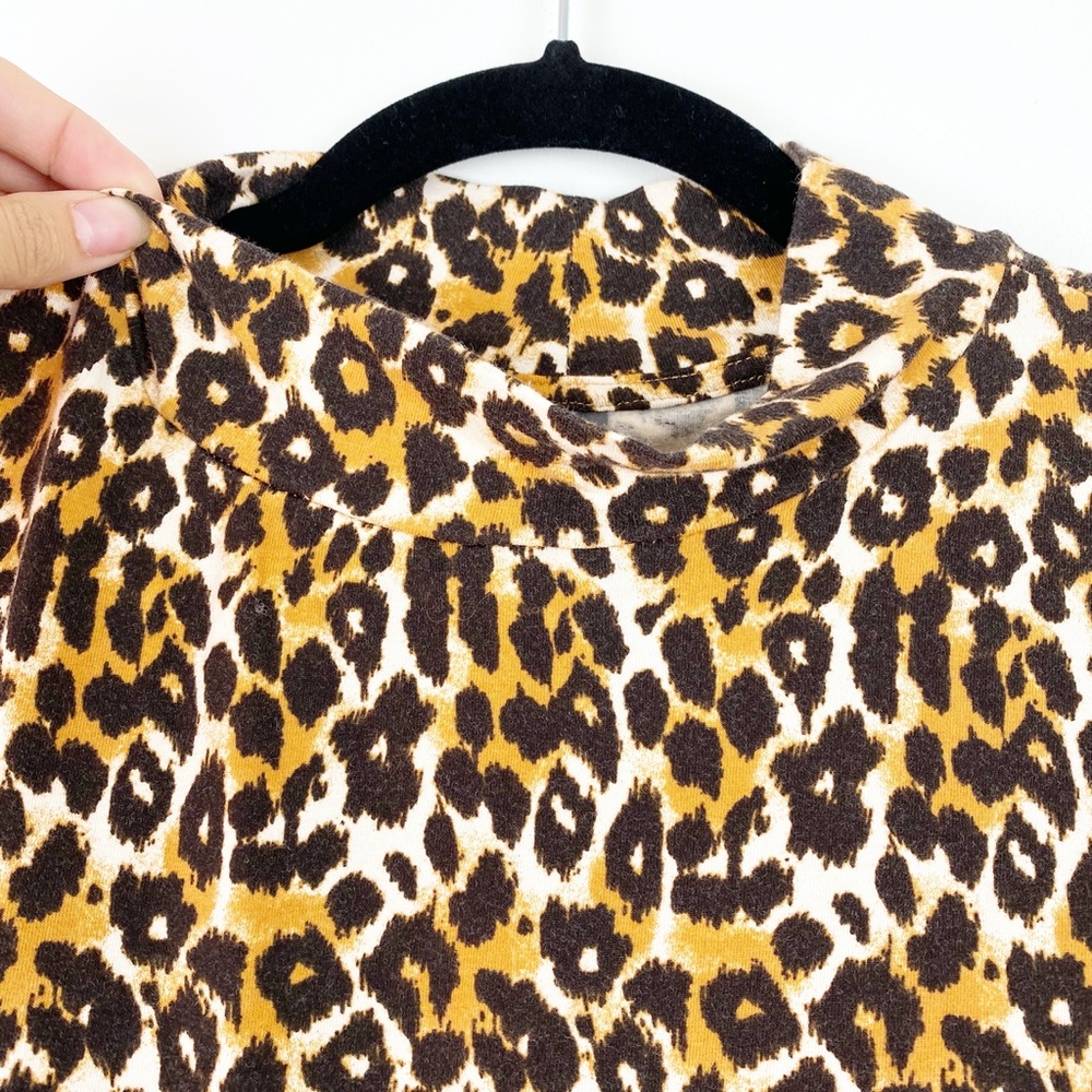 Anthropologie Cheetah Print Mock Turtleneck Size L - image 5